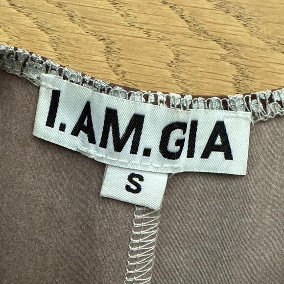 I.AM.GIA Maxi Dress Croc Ginny Size S Silver Maroon Red - Picture 3 of 7